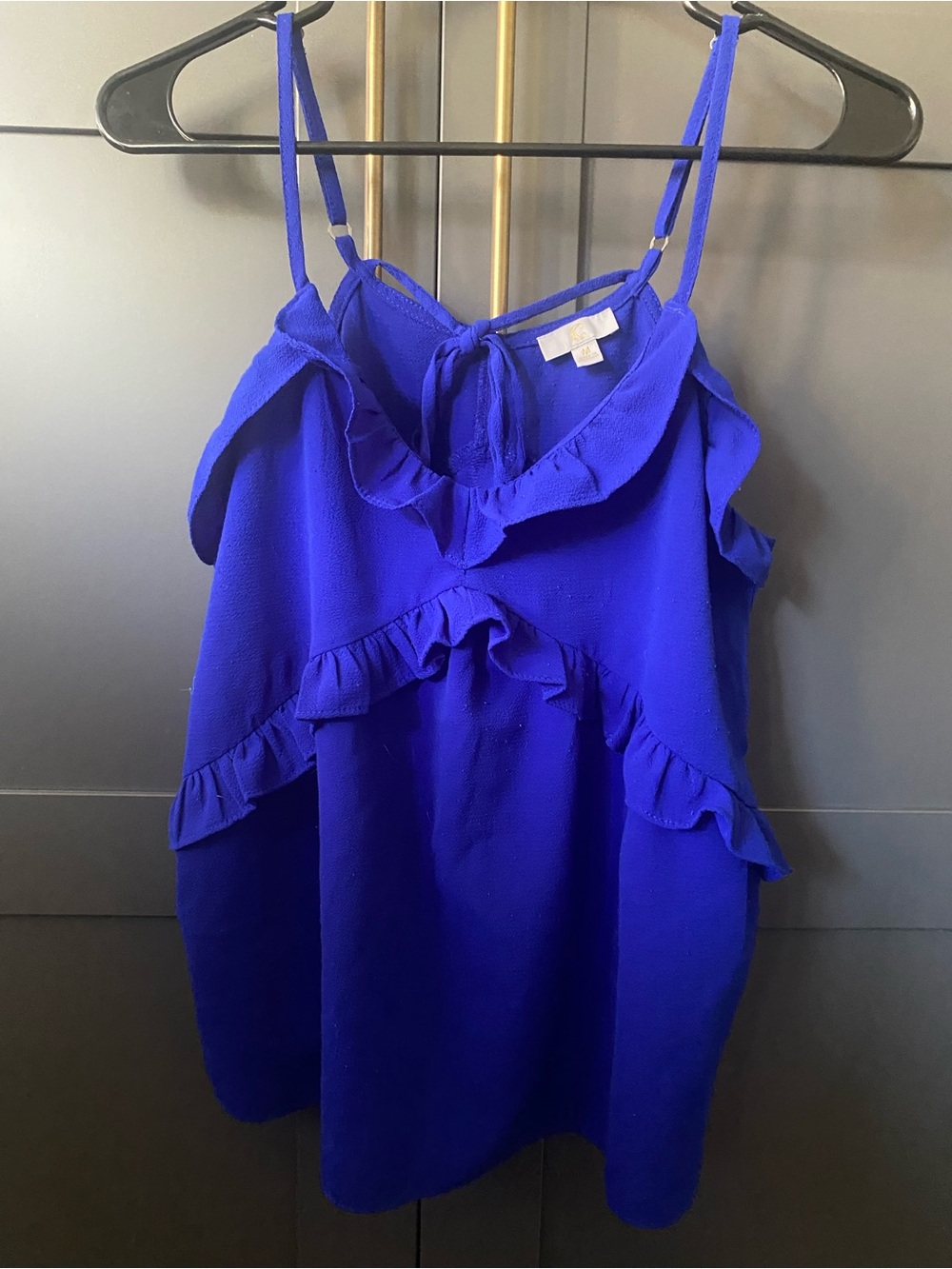 Royal Blue Ruffle Cami Top